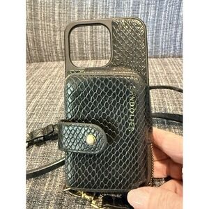 Bandolier Emma Crossbody Leather Phone Case for iPhone 15 Pro Black